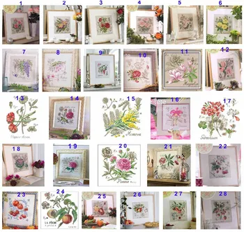 Zelta Kolekcija Skaitot Cross Stitch Komplekts ar ziedu, augļu, augu ziediem, augļiem, dārzeņiem, 1 komplekts tikai, lūdzu, izvēlieties vienu