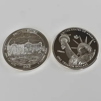 Zelta Pārklājumu 1 Triljonu Dolāru brīvības Statuja monētu MUMS Cryptocurrency Metāla monētas Black luksusa dāvanu boxcryptocurrency monētas
