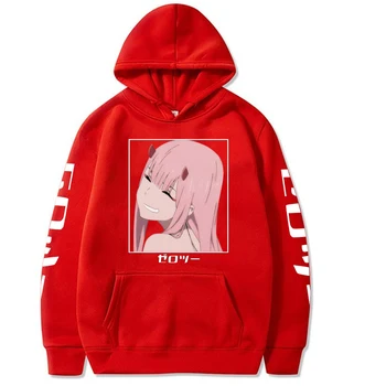 Zero Two Hoodie Darling In The Franxx Printed Women Girls Autumn Hooded Casual Pullover Teens Comfortable Sports Sweatshirt Tops