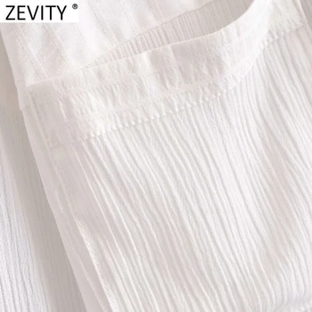 Zevity Jaunu 2021 Sievietes Vienkārši Kroku Raibs Zaudēt Balts Kimono Blūze Sieviešu Kabatas Krekli Šiks Blusas Femininas Topi LS9326