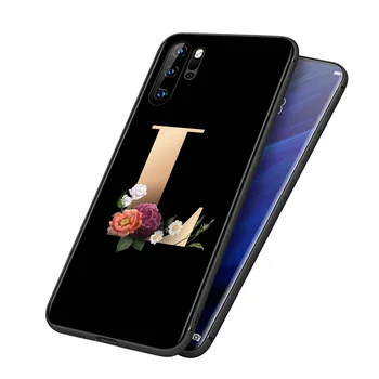 Ziedu Alfabēta Burtu Mākslu, Huawei P40 P30 P20 P9 P10 P8 Lite 5G 4G E Pro Plus Lite Mini 2017 2019 Telefonu Gadījumā