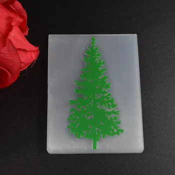 Ziemassvētku eglīte plastmasas spiedums mapes karšu pieņemšanas stacionārā papīra amatniecība trafaretu griešanas mirst fona