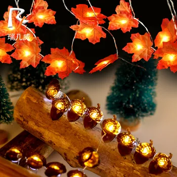 Ziemassvētku gaismas, dekorēts ar LED čiekurs vara stieple, lampas, 8 funkcijas, ūdensizturīgs akumulatora kaste acorn augļu formas lampas string