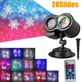 Ziemassvētku Projektors Gaismas, 2 1 Ūdens Vilnis Brīvdienu Projektoru Gaismas ar 20 Slaidiem Modelis, Āra/Iekštelpu Ainavas Apgaismojums