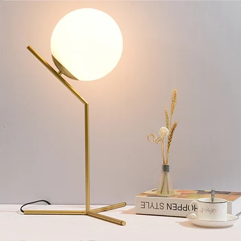 Ziemeļvalstu galda lampa LED 5W/9W/40W Balta/Melna/Zelta stikla galda lampas Guļamistabas/lasītava/Darba Telpā deco dizains lampas