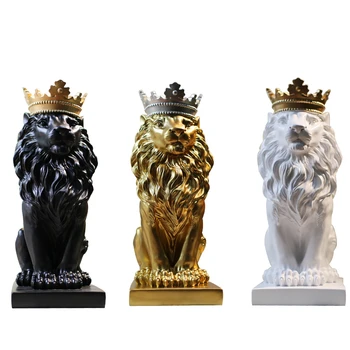Ziemeļvalstu Skaists Kronis Lauva Sveķu Statujas Rotājumu Mājas Apdare Amatniecības Talismans Mūsdienu Office Desktop Figūriņas Skulptūras Māksla