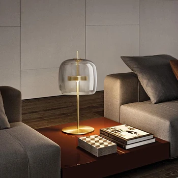 Ziemeļvalstu Vienkāršu LED Galda Lampas Modernās Guļamistabas Gultas Stikla Galda Gaismas Lasījumā Studiju Dzīvojamā Istaba Mājās Apdares Tabula Apgaismojums