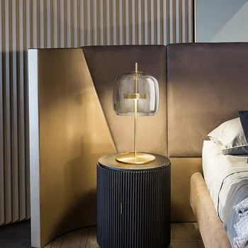 Ziemeļvalstu Vienkāršu LED Galda Lampas Modernās Guļamistabas Gultas Stikla Galda Gaismas Lasījumā Studiju Dzīvojamā Istaba Mājās Apdares Tabula Apgaismojums