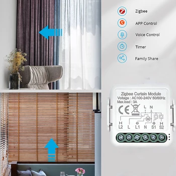 Zigbee Tuya Smart Dzīves Aizkaru Maiņa Modulis Tālvadības Žalūzijas Rullo žalūziju RF+Wifi App Taimeris Google Home Aelxa Smart Home
