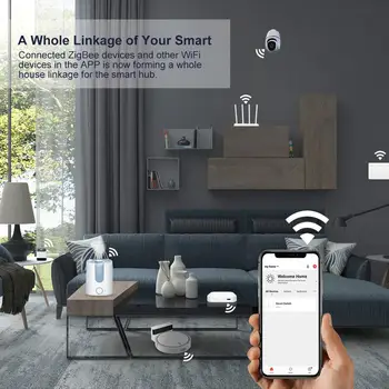 ZigBee Vārti 3.0 Smart Hub Bezvadu un Vadu Tilta App Balss Tālvadības pults Strādā ar Alexa, Google Home Palīgs Tuya