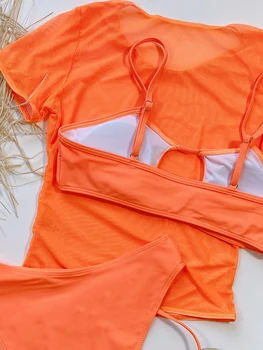 ZTVitality Apelsīnu Trīs gabals Uzvalku Bikini Sexy Bikini Ir 2021. Jaunas Ielidošanas Peldkostīmi Sieviešu Polsterēts Krūšturis ar Augstu Vidukļa Dobi No Peldkostīmu