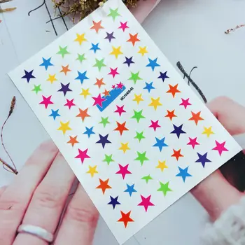 Zvaigzne Mang Konfektes Krāsu Mīl Zvaigznes, Nagu Uzlīmes, pašlīmējošās Pārsūtīt Decal 3D Slīdni Prasmes Mākslas Rotājumi Manikīrs Pakete