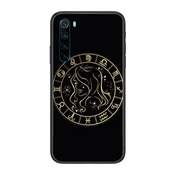 Zvaigznāju Zodiaks Pazīmes multfilmas Phone Gadījumā XiaoMi Redmi Piezīme 9S 8 7 6 5 Pro T Y1 Anime Melnu Vāciņu, Silikona Atpakaļ Iepriekš