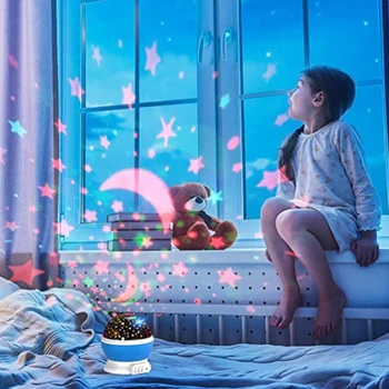 Zvaigžņotā Debess Projektors, Galaxy Nakts Gaismas Star Mēness Projektoru LED Rotējošās Nakts Lampas Bērnu Guļamistaba Dekorēšana
