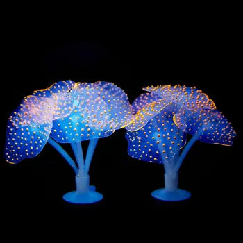 Zīdējs Koraļļu Silikona Mirdzošu Mākslīgo Mīksta Modelēšanas Zemūdens Augu Ornaments Zivju Tvertnes Aksesuāri Zāle Dekori Zivis