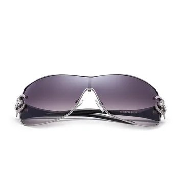 Zīmola Dizaineru Dimanta Saulesbrilles Crystal Diamond Saulesbrilles par Sievietēm, Viens Gabals Toņos Sejsegu Oculos Augšu