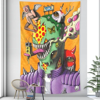 Ārpuszemes psychedelic skatuves, mājās, dekoratīvās mākslas gobelēns maģija gobelēns Hipiju Bohēmijas dekoratīvās Datura lapa