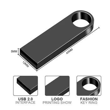 Ātrgaitas USB Flash Drive Metāla Pen Drive 16GB 32GB 64GB, 128GB un 256 gb Pendrives Ūdensizturīgs USB 2.0 Stick Memory Stick