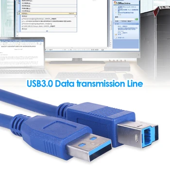 Ātrgaitas USB Printera Kabelis USB 3.0 Tips A-B Vīriešu Adaptera Vadu Datu Vadu Sadzīves Datoru Drošības Daļas
