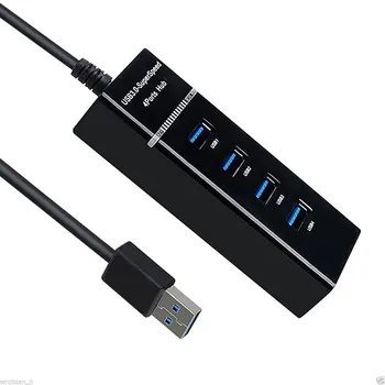 Ātrgaitas USB3.04 Port HUB Datora USB Multi-interfeiss Sadalītāja Viens uz Četriem Pagarināt USB Sadalītājs USB un DC Strāvas Padeve