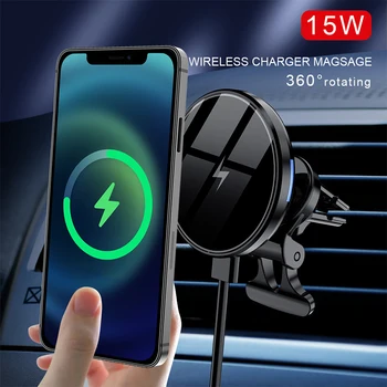 Ātri, Automašīnas Lādētājs Bezvadu Lādētāju Magnētisko Auto Turētājs priekš iPhone 12 Pro Max Ātru Bezvadu Lādētāju, Automašīnas Uzlādēšana