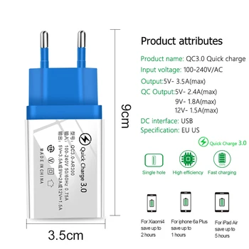 Ātri Uzlādēt 3.0 4.0 USB Lādētāja ES/ASV Adapteris iphone12 Samsung, Huawei Ātrās uzlādes Mobilo Telefonu Piederumi USB-Lādētāju