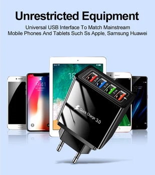 Ātri Uzlādēt 3.0 USB Lādētāju, Ātra Uzlādēšana Tālruņa Adapteri iPhone 11 12 Samsung S10 Xiaomi Huawei Ceļojumu Sienas Mobilo Lādētāju