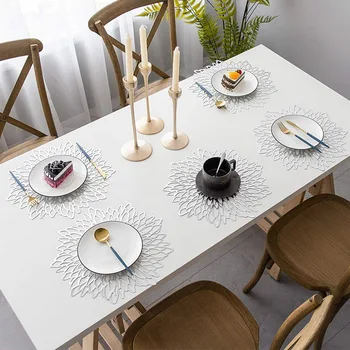 Ēdamgalds izolācijas starplika radošo vienkrāsainu lapu formas rietumu tabulā mat hotel PVC dobi neslīdoša galda paklājiņš, kalniņi