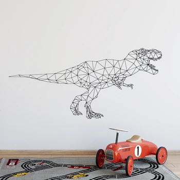 Ģeometrisko Dinozauru Vinila Sienas Uzlīmes Anotācija T-Rex Dino Trīsstūris Dzīvnieku Jurassic Park Uzlīmes Murals Mājas Apdare DW8544