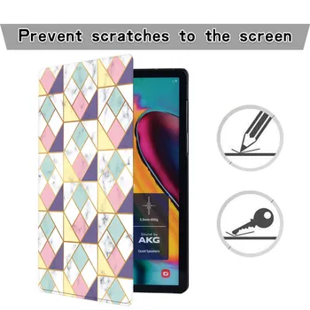 Ģeometrisko Series Tablet Case For Samsung Galaxy Tab 8.0 9.7 10.1 10.5/A A6 10.1/S5e 10.5/S6 Lite10.4/A7 10.4 Flip Stends Vāciņu