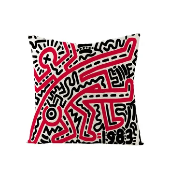 Ģeometriskās Abstraktās Spilvena Vāka Krāsains Mūsdienu Mākslas Keith Mest Spilvena Segums Haring Dīvāns Mājās Dekoratīvās Pillowcse