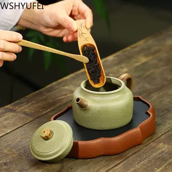 Ķīnas Yixing tējkannas violetā māla tējas katlā, roku darbs daiļavas tējkanna Tie Guanyin Puer tēja uzstādīt, pielāgot, dāvanas, autentisks, 240ml