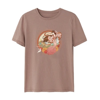 Ķīniešu Beauty Chang ' e Vidum Rudens Mēness Apģērba Modelis Siltuma DIY T-krekls Ielāpus Apģērbu Modes Meitene Par Dzelzs