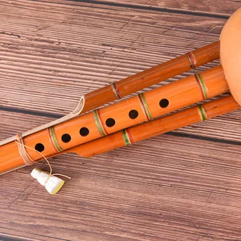 Ķīniešu Roku Darbs Hulusi Brūna Bambusa Ķirbis Cucurbit Flauta Etniskā C Taustiņu, Lai Iesācējs Mūzikas Mīļotājiem, Mūzikas Instrumentu