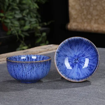 Ķīniešu stila krāsns mainīt tējas tase keramikas tējas tase tējas tasi vienā kauss kung fu tējas komplekts tējas tase