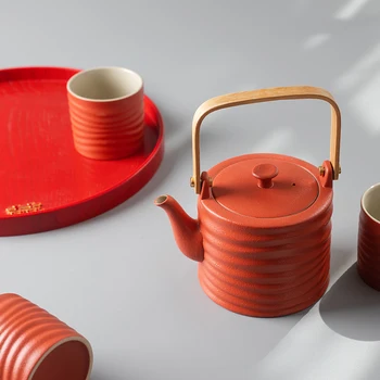 Ķīniešu Stilā Tējas Set Home (sākuma Kāzu Dāvanu Kastē Ceļojumu Portatīvo Radošo Tējas Komplekts Roku darbs, Koka Plāksnes Bardak Seti Tēja Pakalpojumu EI80TS
