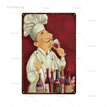 Šefpavārs Baltās Virtuves Drēbes Metāla Skārda Zīme Retro Sandwich/burger/spageti Plāksne Vintage Dekori Virtuves Restorāna Sienas Māksla