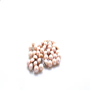Šūšanas pogas 50gab 7,5 mm gaļas rozā pusi pērle kāta pogu