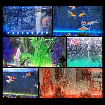 Ūdensizturīgs Akvārija Zivju Tvertnes LED Lightings Burbulis Krāsains Gaismas Josla Strip Gaismas Lampa 15/26/36 CM EU/US Plug