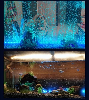 Ūdensizturīgs Akvārija Zivju Tvertnes LED Lightings Burbulis Krāsains Gaismas Josla Strip Gaismas Lampa 15/26/36 CM EU/US Plug