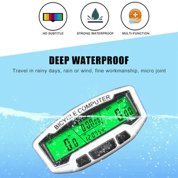 Ūdensizturīgs MTB Velosipēds Dators Ar LCD Digitālo Displeju Velo Spidometrs, Odometrs, Riteņbraukšana Vadu Hronometrs Jāšanas Piederumi