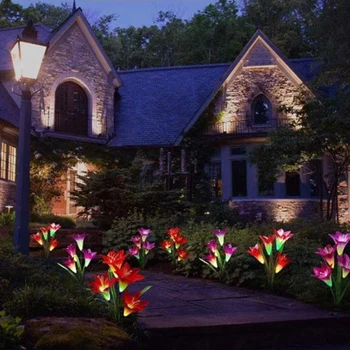 Ūdensizturīgs Nekustamo Ziedu Formas LED Saules Gaismas Āra Dārza Zāliena Dekoratīvās Lampas 2021New Gada Valentīna Dienas Dāvanu 3 Veidu Gaismas