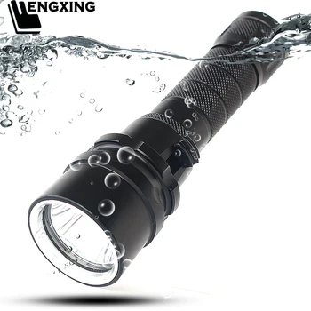 Ūdensizturīgs Niršanas un Zemūdens 120 Metru Lampas Gaismas Lanterna 18650 akumulatora LED Niršanas Lukturīti Lāpu 8000Lm XM-L2 U