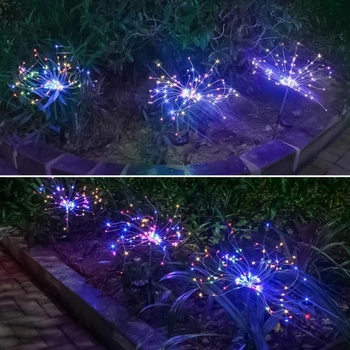 Ūdensizturīgs saules pasaku vainags 90/150 LED gaismas LED āra uguņošanas gaismas stīgu dārza zāliena ielā Ziemassvētku rotājumu gaismas