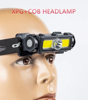 Ūdensizturīgs XPG LED lukturis COB darbi gaismas ar magnētu SARKANA lukturu iebūvēts 18650 akumulatoru uzvalks, makšķerēšana, kempings