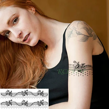 Ūdensnecaurlaidīgus Pagaidu Tetovējumu Uzlīmes mežģīņu ziedu tauriņš Viltus Tatto Flash Tetovējums, Vidukļa, Roku, Kāju Tetovējumiem Meitene Sievietes Vīrieši