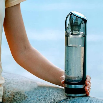 Ūdeņraža Bagāts Ūdens Pudeli Sārmains Ūdens Jonizators Ģenerators BPA-free Veselīga Anti-Novecošanās dāvanu Titāna 500ML USB Lādējamu